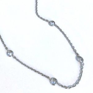 "Diamonds-by-the-yard" style necklace 💎18" with CZs, rhodium plated